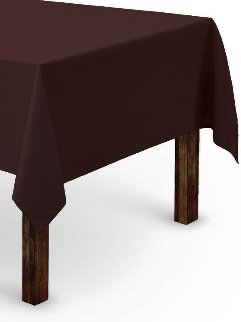 Gee Di Moda Rectangle Tablecloth - 60 x 84 Inch Chocolate Table Cloth for 5 Foot Rectangle Tables - Heavy Duty Washable Fabric - for Holiday Party, Dinner, Weddings, Baby Shower & Events - Image 1